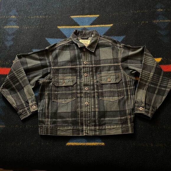 Levi’s Made & Crafted Organic Blue Tab Big E Oversized Type II Trucker Jacket - Picture 1 of 12